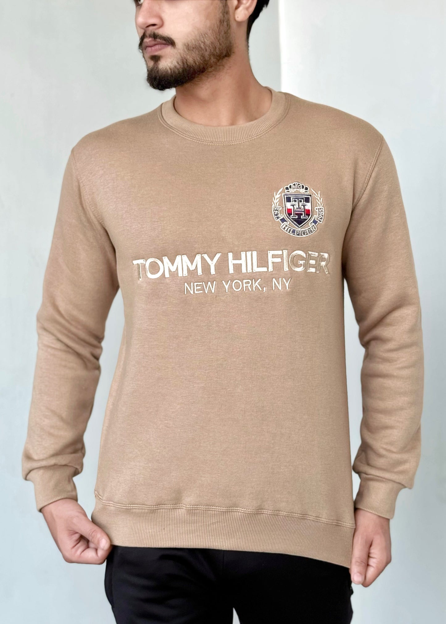SOFT COTTON FLEECE SWEATSHIRT'S-TAN