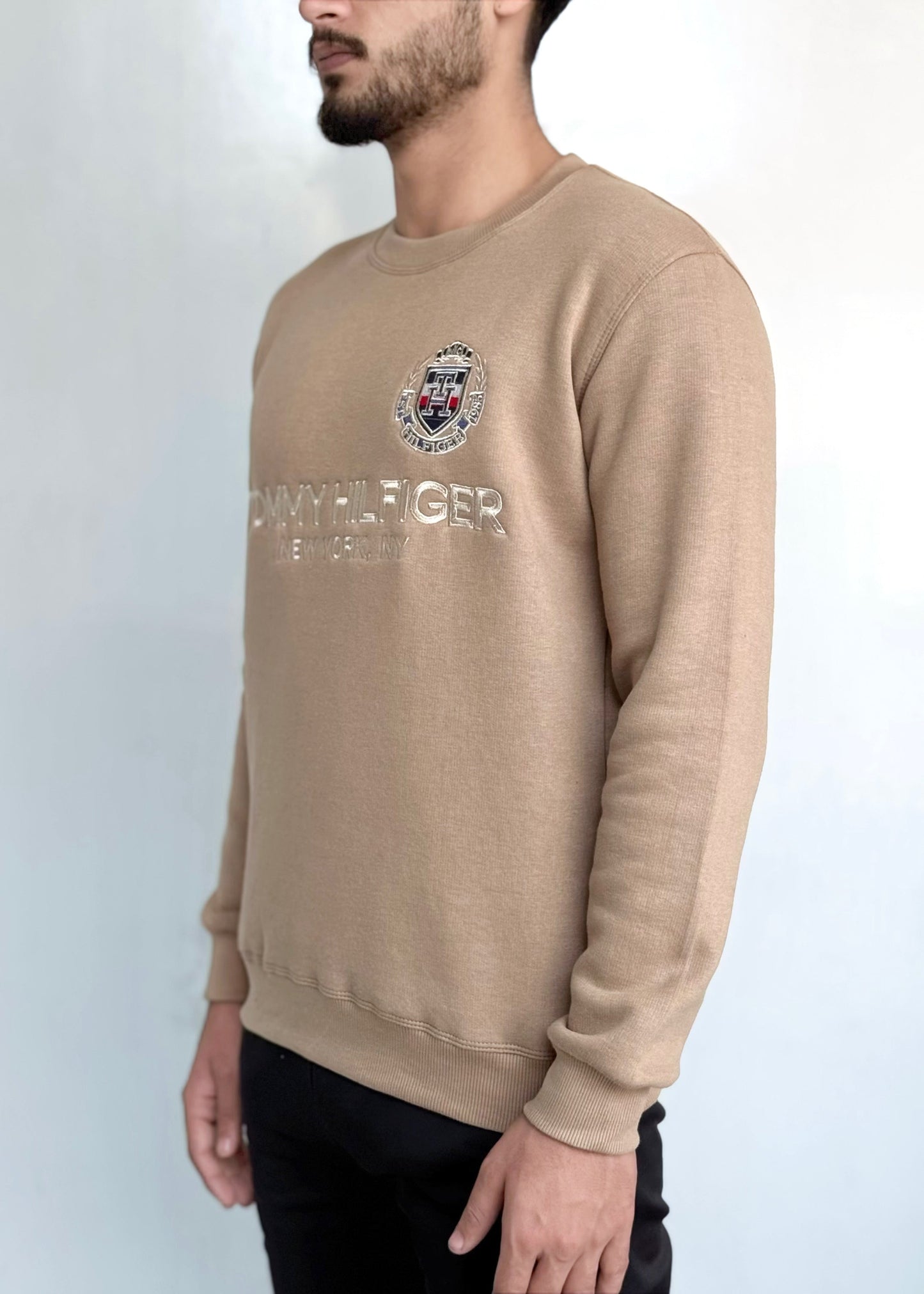 SOFT COTTON FLEECE SWEATSHIRT'S-TAN