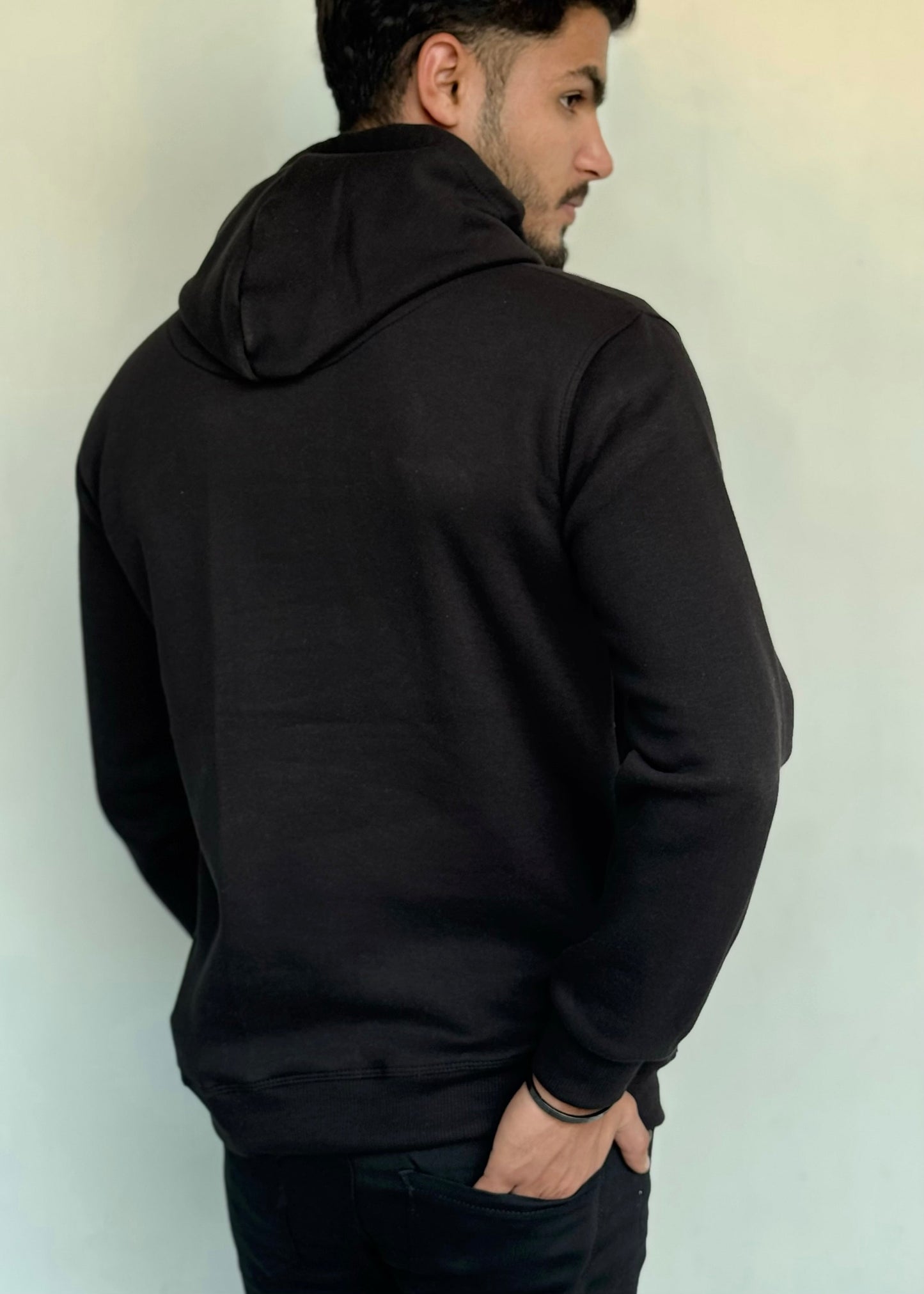 0.01 COZY CLASSIC FLEECE HOODIE-BLACK