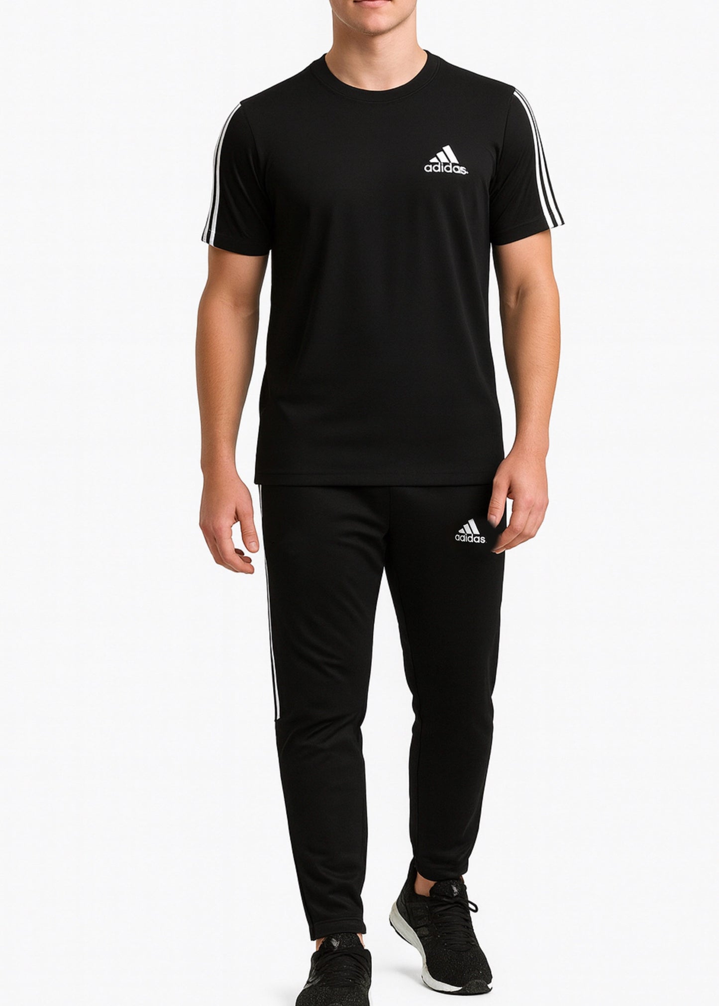 Modern, edgy, tracksuit for a casual, athletic wear-black