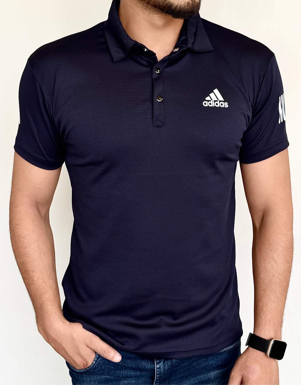 MESH IMPORTED LYCRA SHIRT-NAVY