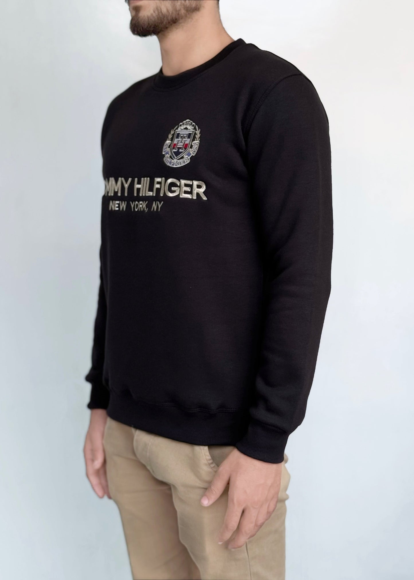 SOFT COTTON FLEECE SWEATSHIRT'S-BLACK