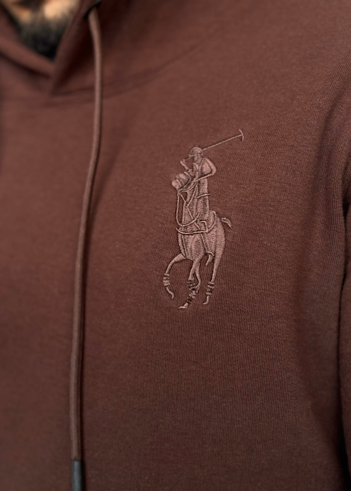0.01 COZY CLASSIC FLEECE HOODIE-BROWN