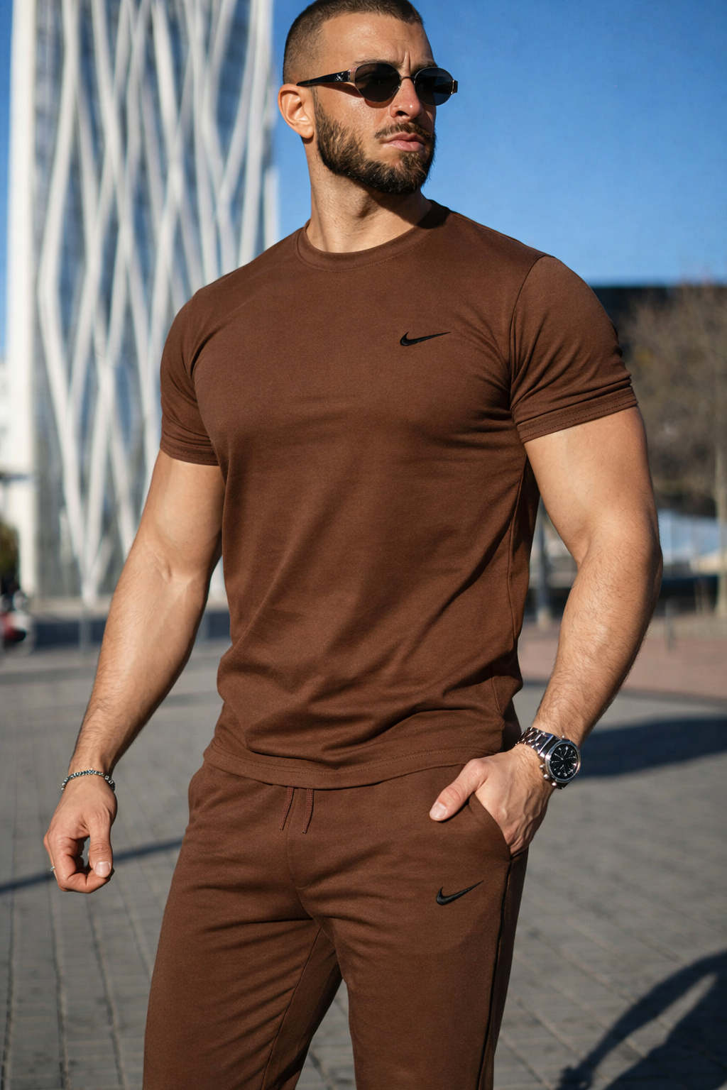 008 Dynamic Flex Pro cotton Tracksuit - brown