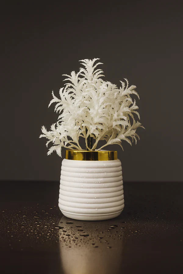 White Indoor Artificial Plastic Wild Plant for Home Decorate (1 pcs)