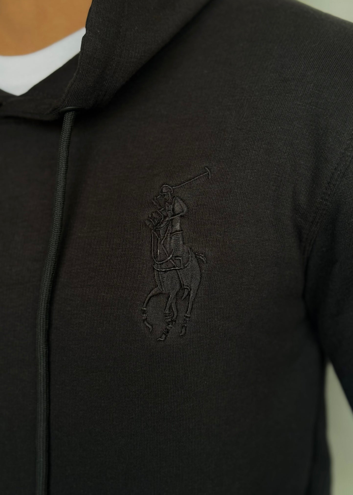 0.01 COZY CLASSIC FLEECE HOODIE-BLACK