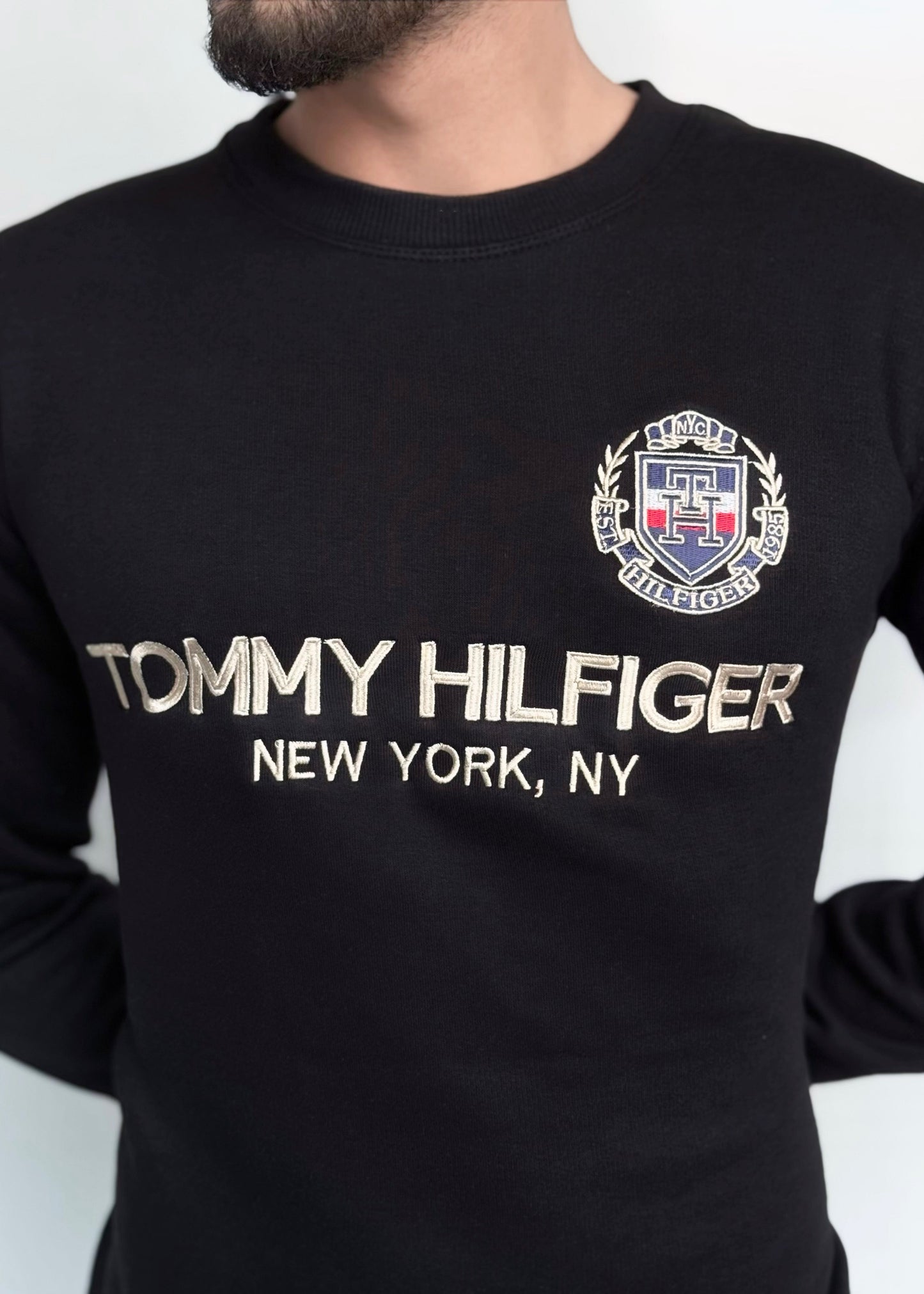 SOFT COTTON FLEECE SWEATSHIRT'S-BLACK