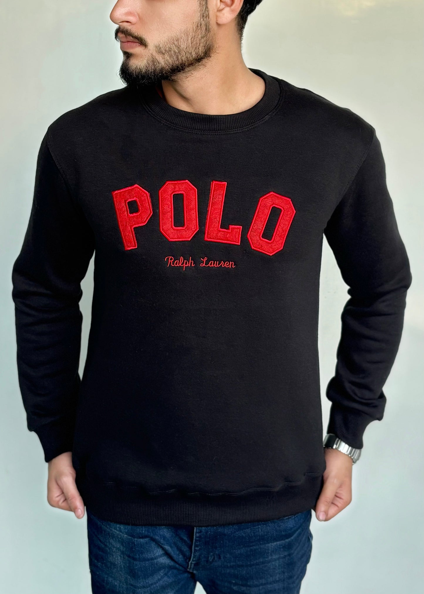 COMFORT COTTON FLEECE SWEATSHIRT'S-BLACK