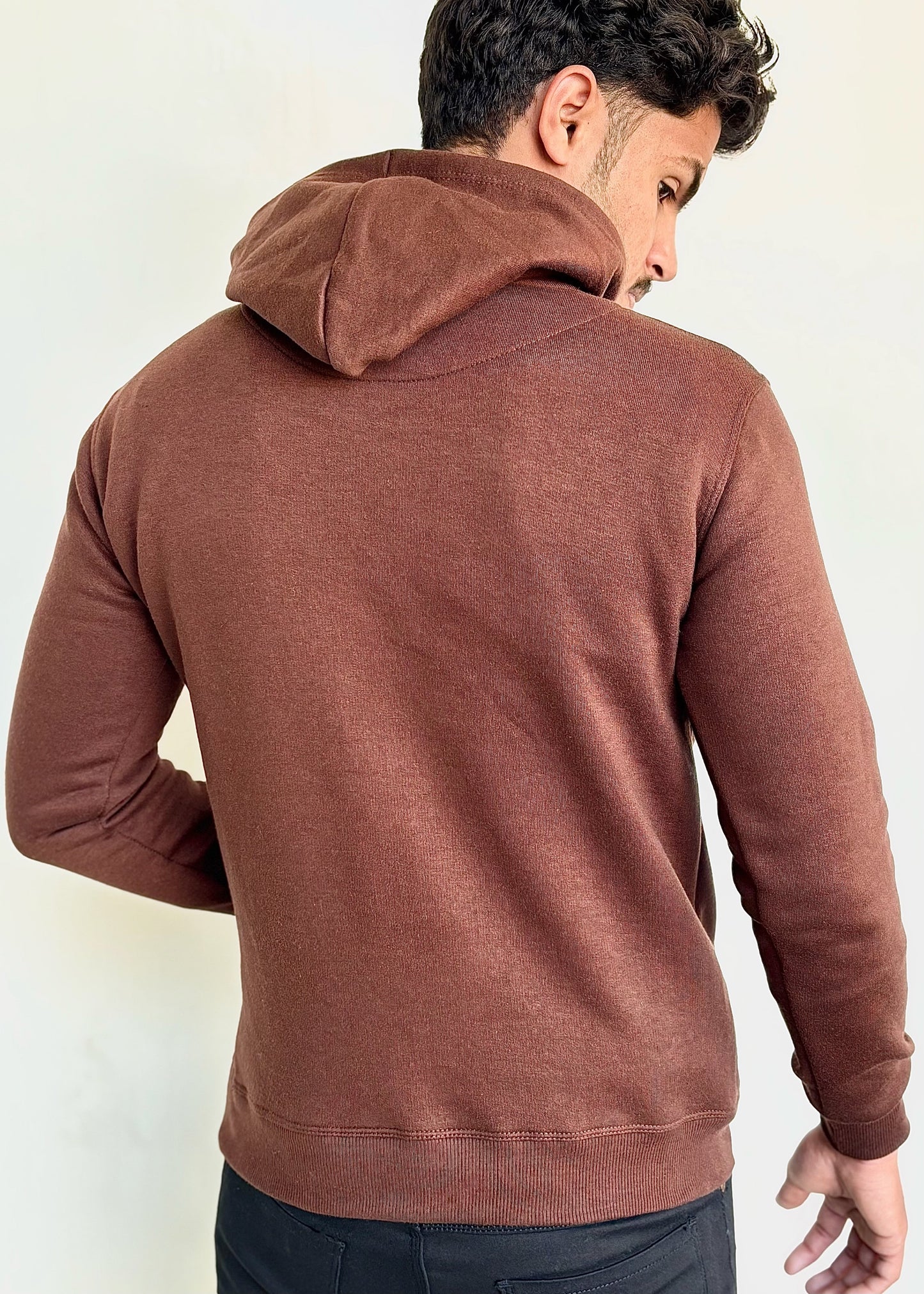 0.03 COMFORTABLE HOODIE WITH UNIQUE STYLE-BROWN