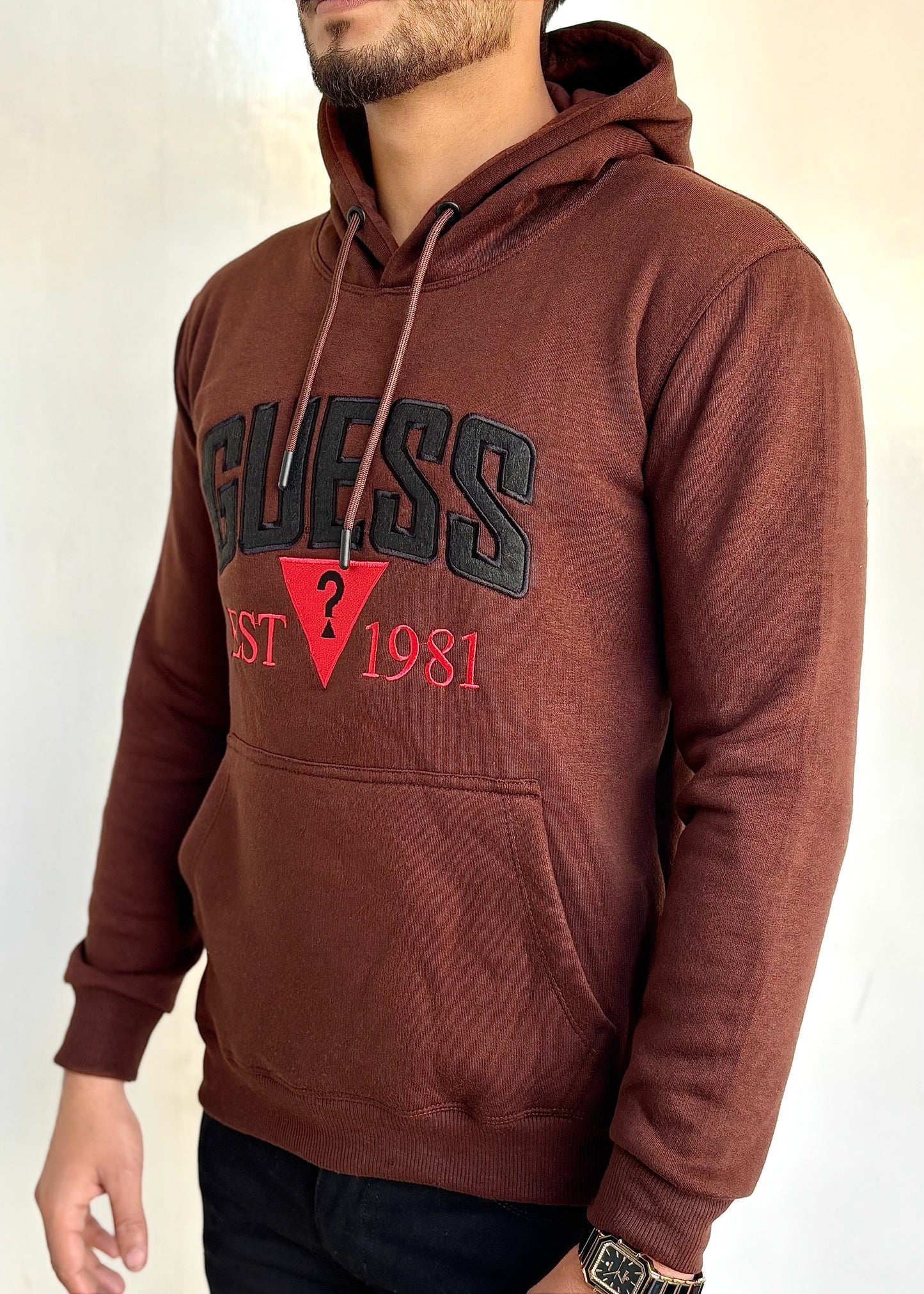0.03 COMFORTABLE HOODIE WITH UNIQUE STYLE-BROWN