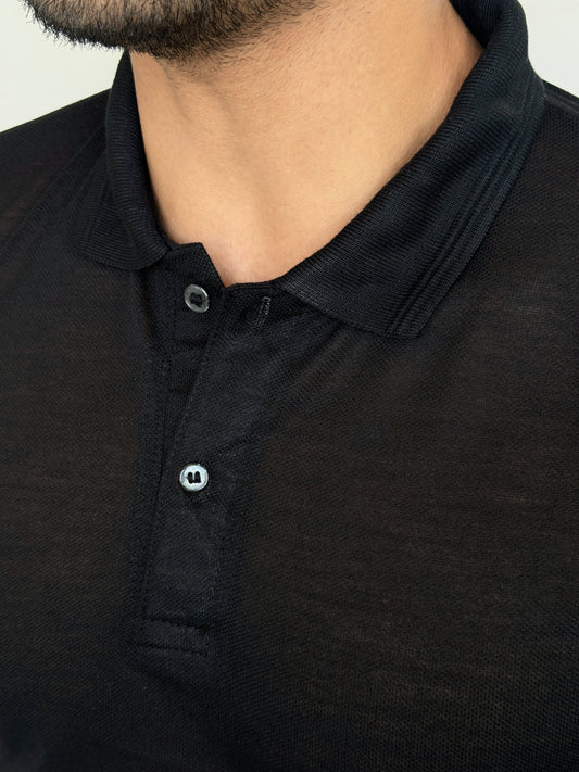 THE BASIC POLO-BLACK