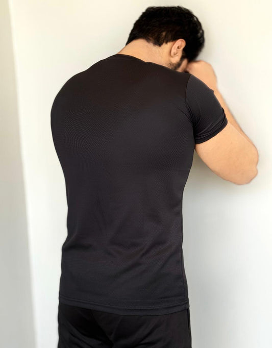 STRETCH EASE T-SHIRT FOR GYM WEAR SHIRT FOR MEN'S-BLACK