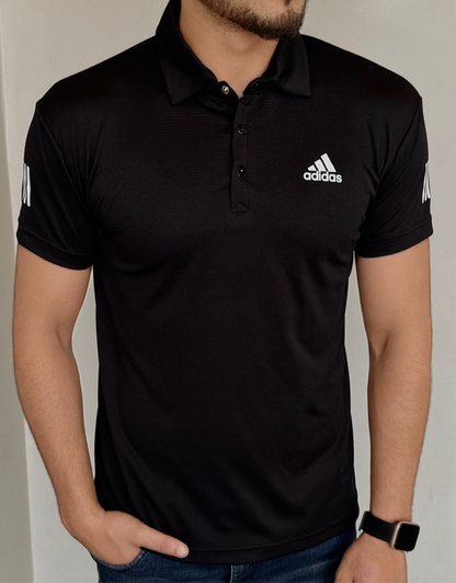 MESH IMPORTED LYCRA SHIRT-BLACK
