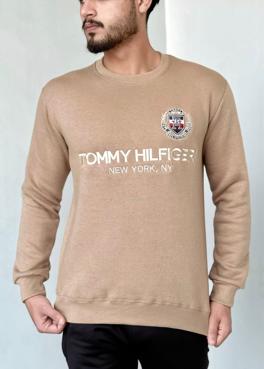 SOFT COTTON FLEECE SWEATSHIRT'S-TAN