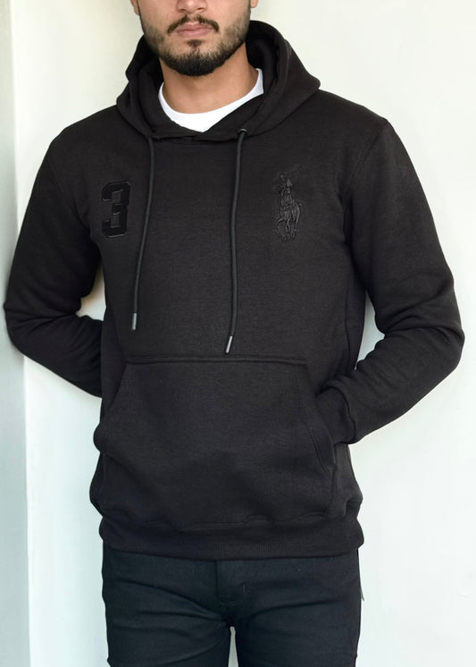 0.01 COZY CLASSIC FLEECE HOODIE-BLACK