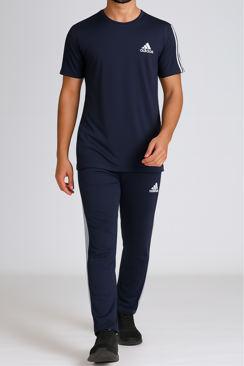 Modern, edgy, tracksuit for a casual, athletic wear-navy