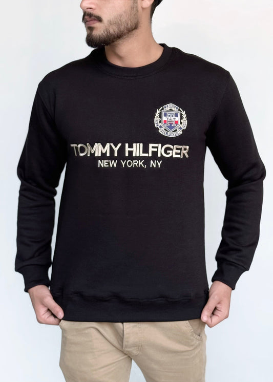SOFT COTTON FLEECE SWEATSHIRT'S-BLACK