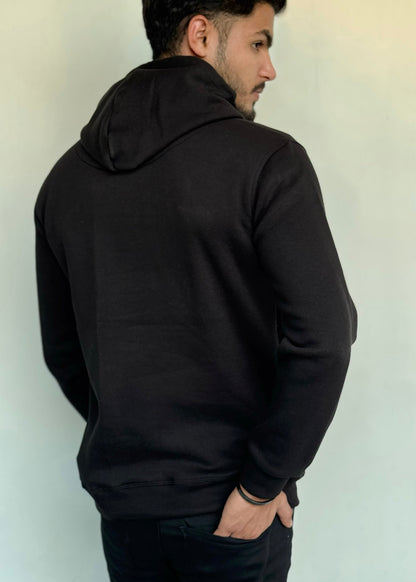 0.01 COZY CLASSIC FLEECE HOODIE-BLACK