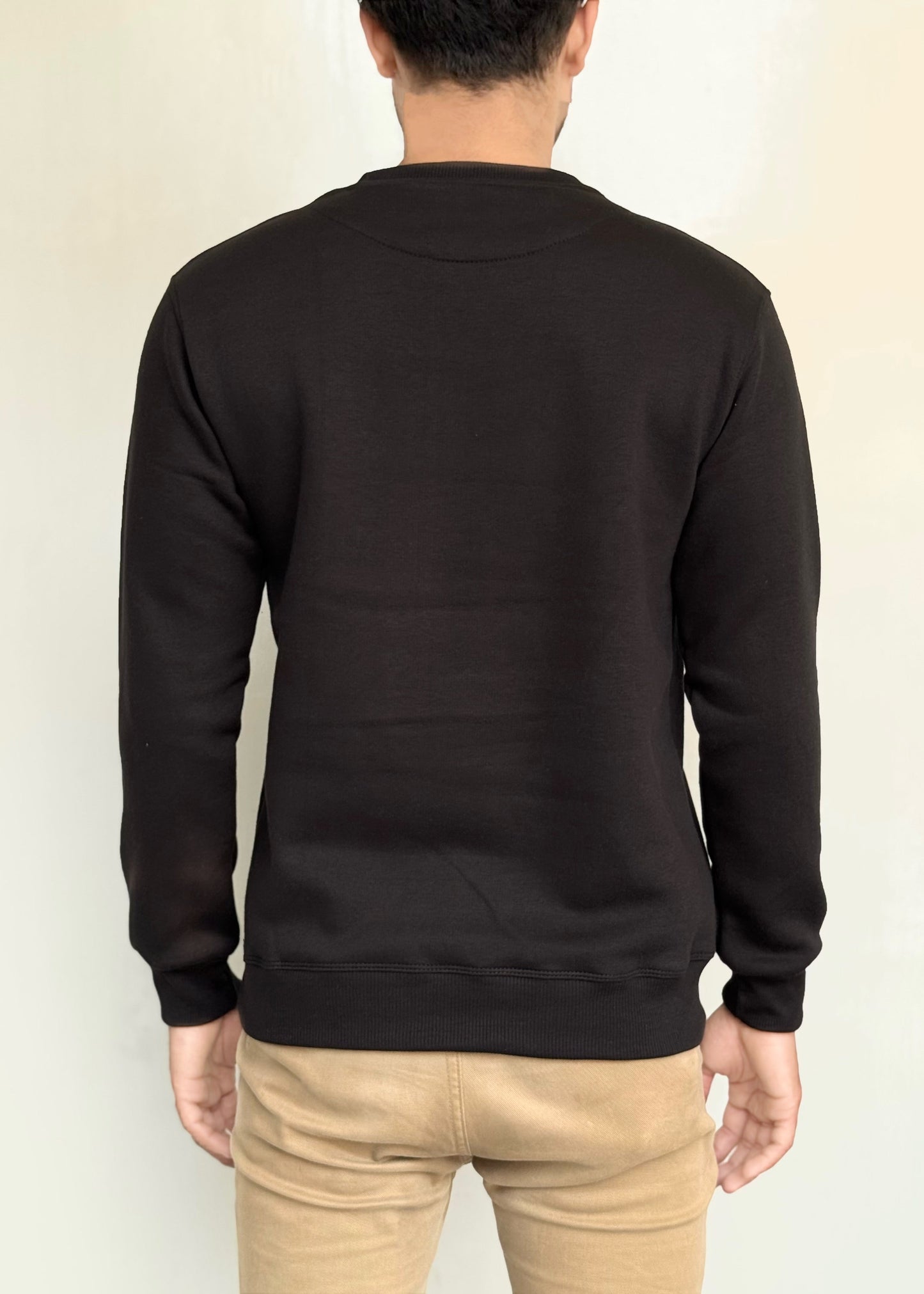 SOFT COTTON FLEECE SWEATSHIRT'S-BLACK