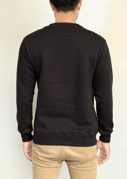 SOFT COTTON FLEECE SWEATSHIRT'S-BLACK