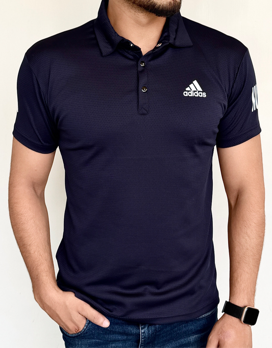 MESH IMPORTED LYCRA SHIRT-NAVY
