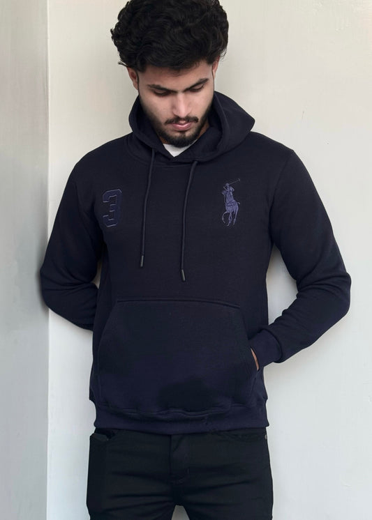 0.01 COZY CLASSIC FLEECE HOODIE-BLUE