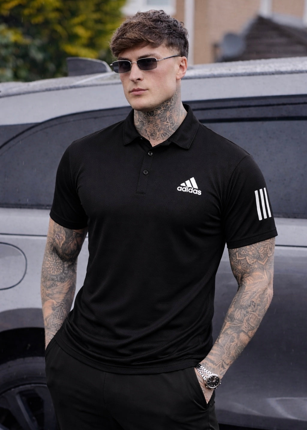 MESH IMPORTED LYCRA SHIRT-BLACK