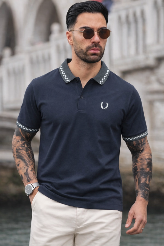 PREMIER COTTON POLO'S SHIRT WITH QUICK DRYING-GRAY