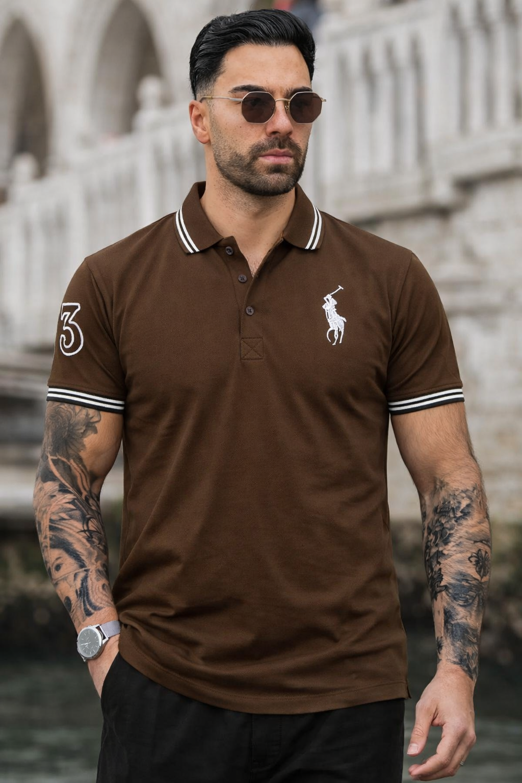 APEX-WEAR  POLO-BROWN