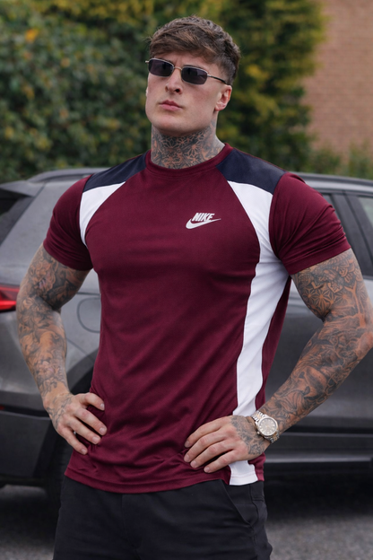 DYNA FLEX LYCRA T-SHIRT WITH COMFORTABLE AND QUICK DRYING FABRIC - MAROON