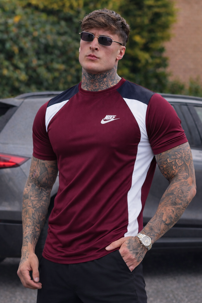 DYNA FLEX LYCRA T-SHIRT WITH COMFORTABLE AND QUICK DRYING FABRIC - MAROON