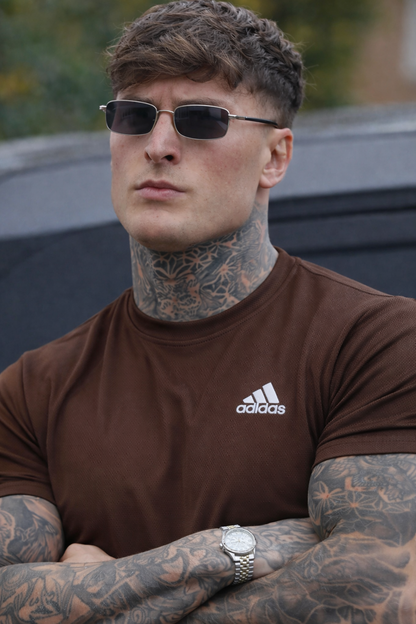STRETCH EASE T-SHIRT FOR GYM WEAR SHIRT FOR MEN'S - BROWN