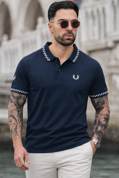 PREMIER COTTON POLO'S SHIRT WITH QUICK DRYING - NAVY BLUE