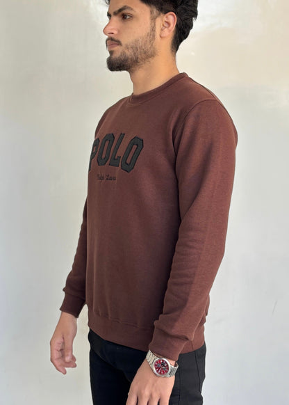 COMFORT COTTON FLEECE SWEATSHIRT'S-BROWN